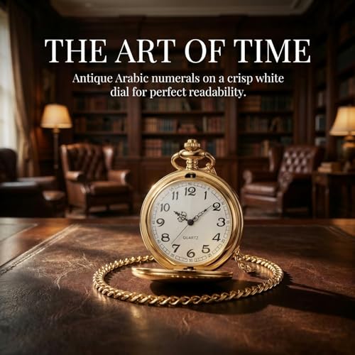 Smooth Vintage Pocket Watch with Chain