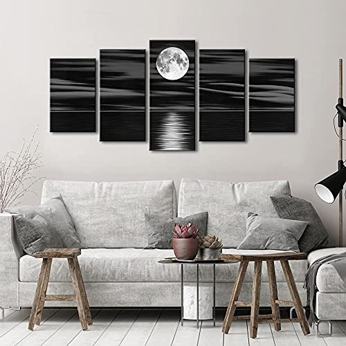 Sea White — Full Moon in Night Canvas Print