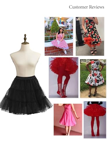 Women's 50s Vintage Petticoat A-line Underskirt Crinoline Rockabilly Tutu Skirt S-3XL