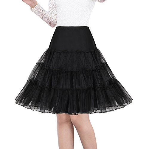 Women's 50s Vintage Petticoat 26" Crinoline Rockabilly Tutu Skirt Slip S-3XL