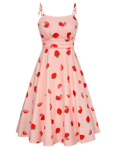 Summer Dress Spaghetti Strap Flowy Midi Beach Sundress Wedding Guest Cocktail Dress Main image