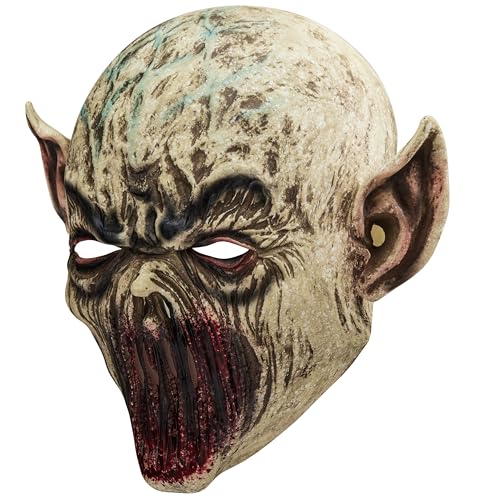 Spooktacular Creations Scary Halloween Zombie Mask, Full Head Horror Alien Ghost Devil Face Mask, Creepy Latex Monster Cap Masks for Adult Cosplay Halloween Costume Accessory, Party Dress Up