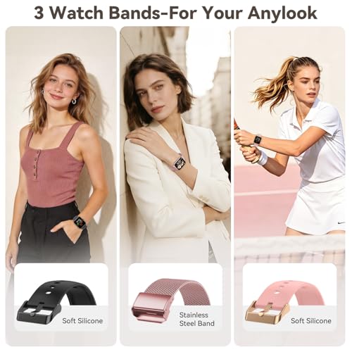 Smart Watch for Women Fitness Tracker: Rose Gold Bluetooth Make Answer Secondary image