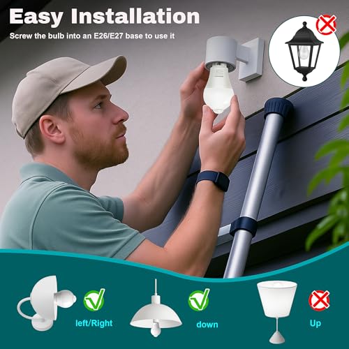 4-pack Motion Sensor Light Bulbs, 12w(100w Equivalent) e26 a19 Security LED Bulb Outdoor/indoor, ...