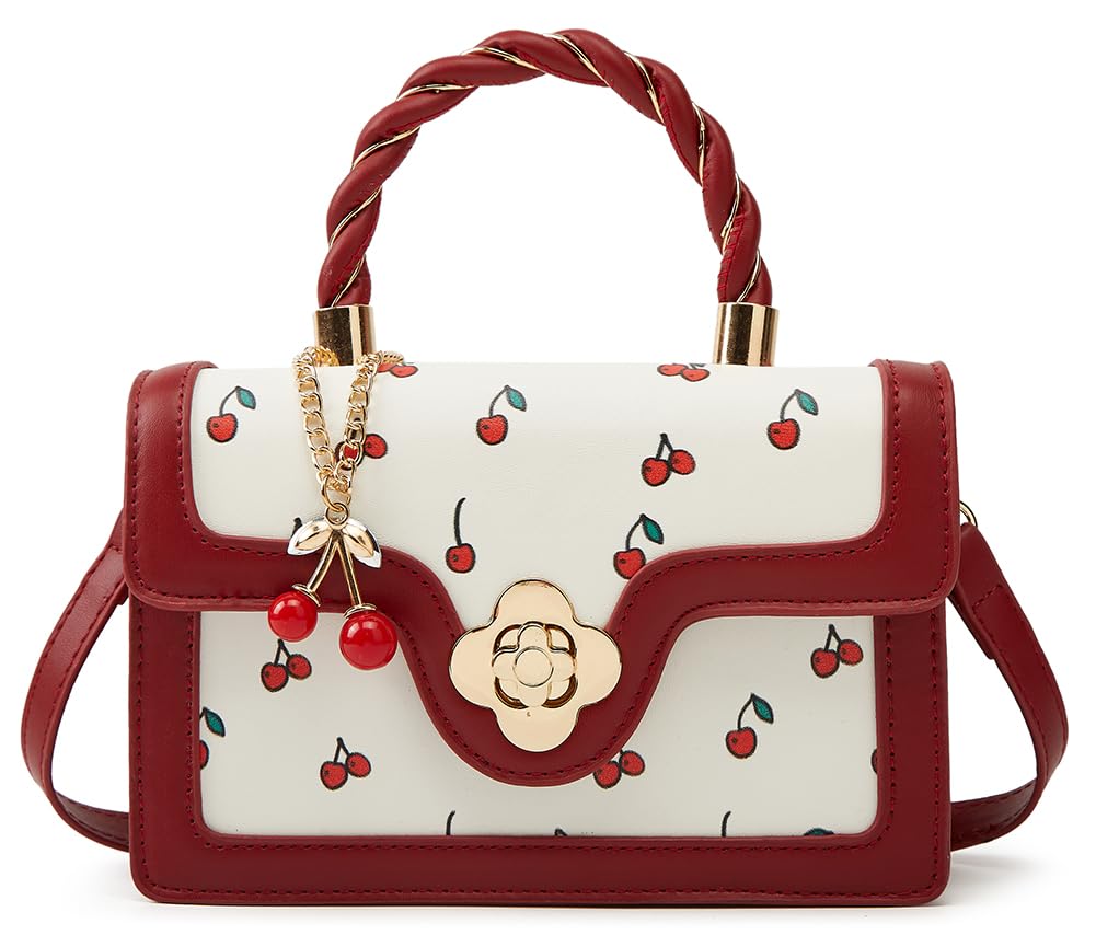 Cute Cherry Vegan Leather Shoulder Crossbody Bag