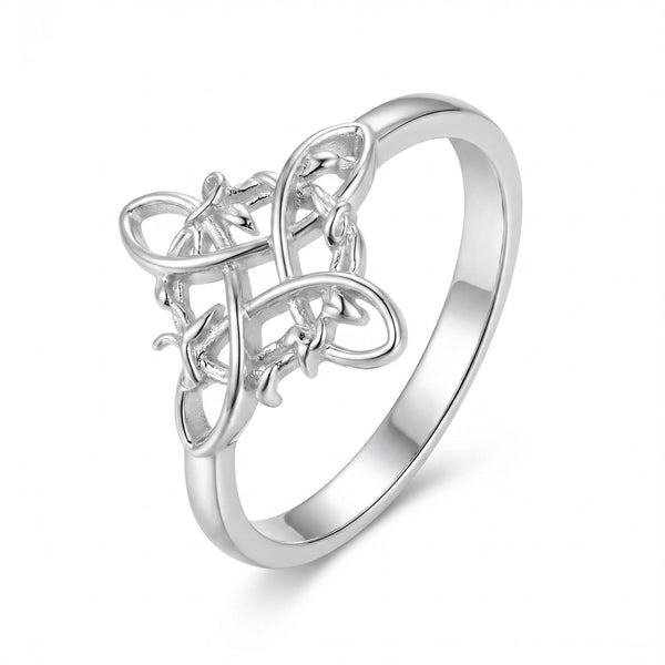 Witches Knot Ring Nudo De Bruja Jewelry Original Tetragrammaton Amuleto de Proteccion 925 Sterling Silver Wicca Moon Irish Celtic Ring Jewelry Gift for Women