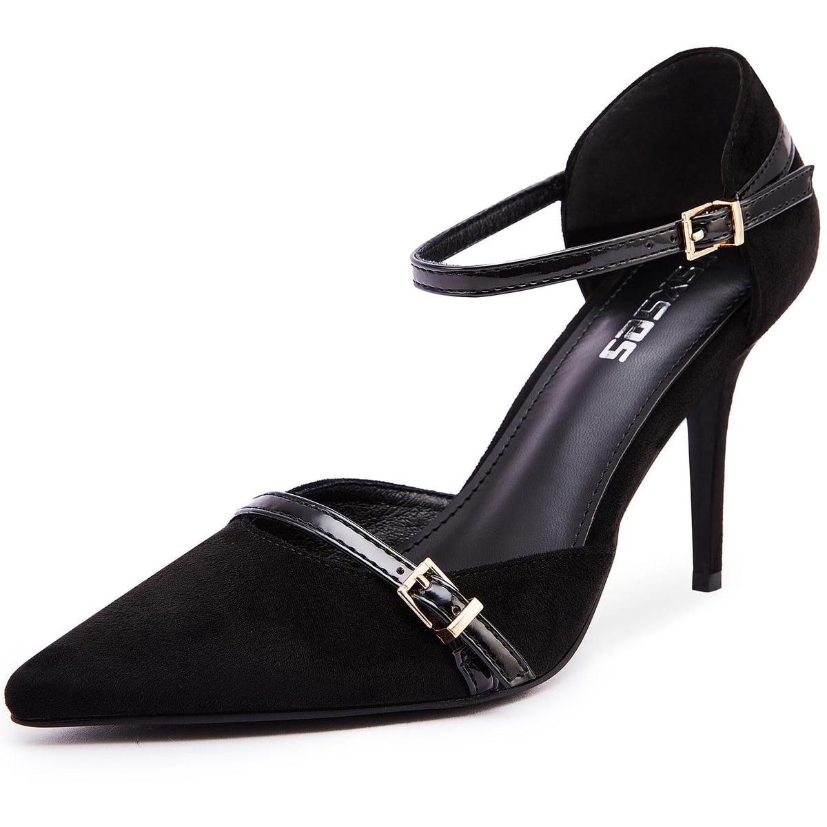 Women's High Heels Pointed Closed Toe Ankle Strap Stiletto Pumps