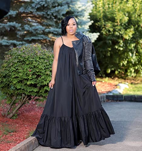 Women's Spaghetti Strap Oversized Loose Beach Long Maxi Swing Dress