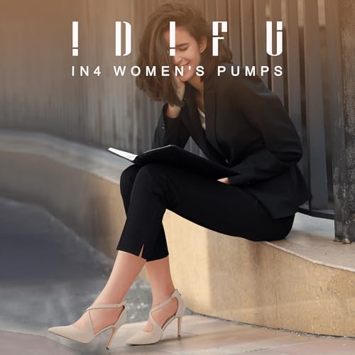 IDIFU Women's Pumps IN4 Closed Toe Stiletto High Heels Dress Shoes