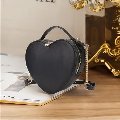Heart-Shaped Zip-Around Crossbody Purse
