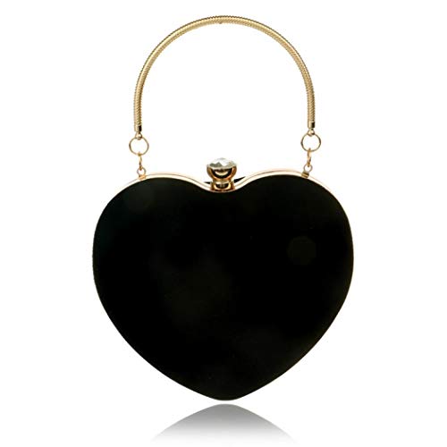 Velvet Heart-Shaped Clutch — Small Cute Evening Bag