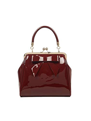 American Vintage Rockabilly Retro 50s Top-Handle Handbag — Burgundy