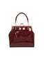 American Vintage Rockabilly Retro 50s Top-Handle Handbag — Burgundy