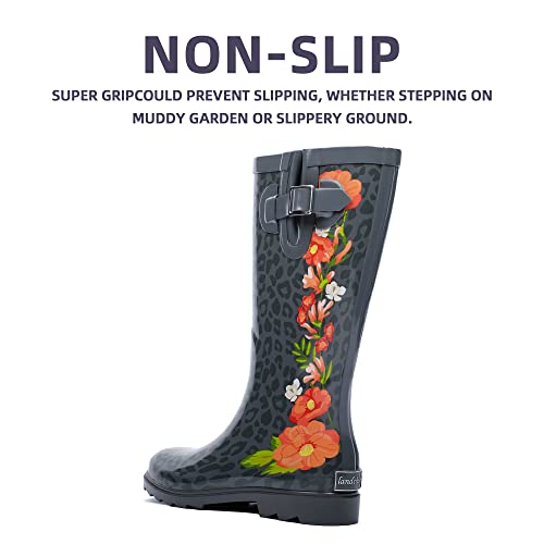 Rain Boots For Women, Waterproof Ladies Tall Knee High