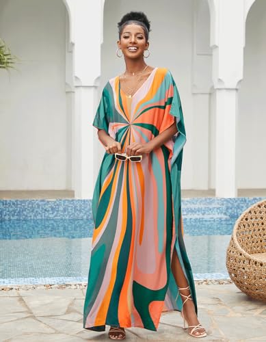 Women's Plus Size Beach Lounge Kaftan Maxi Dress swimsuit coverup for women