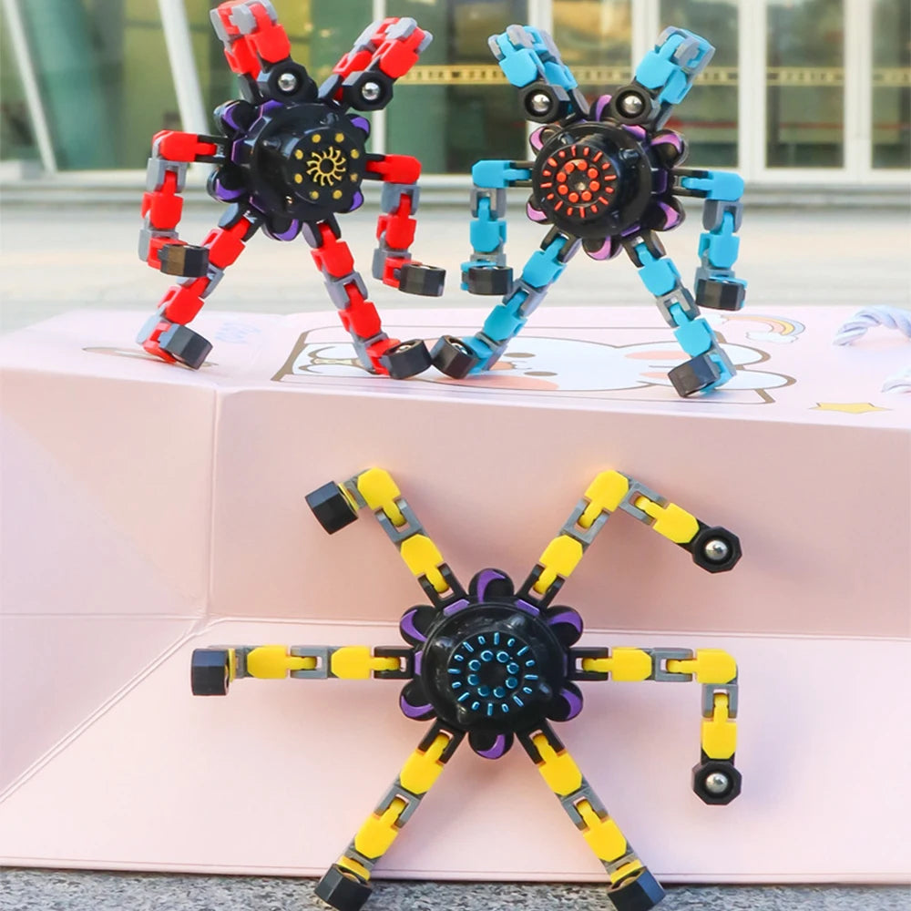 Chain Link Transforming Fidget Spinner Gyro
