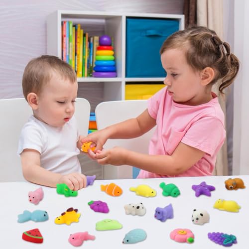 30 Pack Squishy Toys, Kawaii Squishies Party Favors for Kids 4-8 8-12 Treasure Box Toys for Classroom Birthday Xmas Gifts Goodie Bag Mini Animals Mochi Squishy Stress Relief Sensory Toys Random