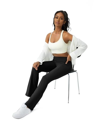 Womens Yoga Pants With Pockets High Waisted Flare Leggings