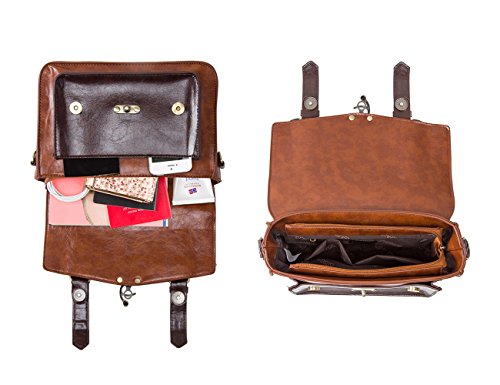 Vintage PU Leather Satchel Crossbody for Women