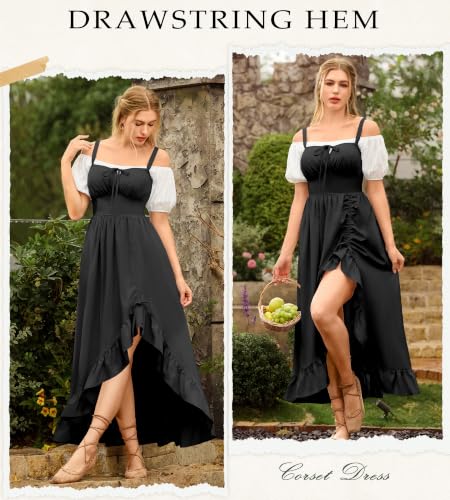 Scarlet Darkness Women Renaissance Corset Dress Flowy Gothic Sundress