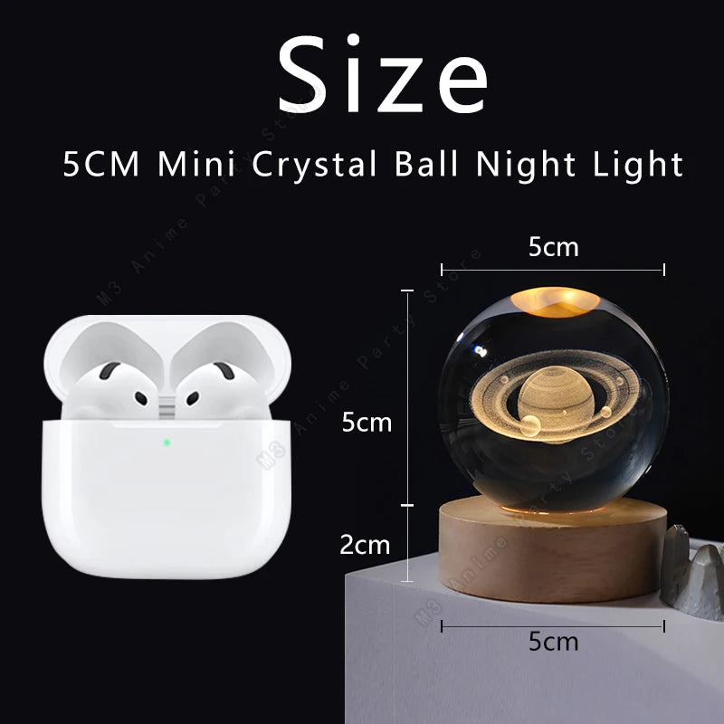 Unique 3d Crystal Ball Night Light LED Lamp Bedside Table Glowing Galaxy Lamp Saturn Planets Moon...
