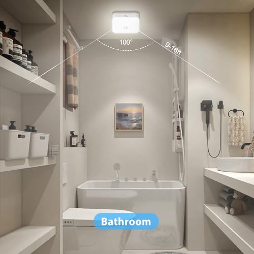 Rechargeable Motion Sensor Closet LED Light for Shower Stairs Hallway Pantry Porch Garage, 5000k