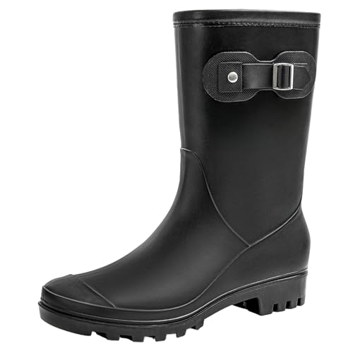 Women's Mid Calf Rain Boots Waterproof Fashion Shoes Main image