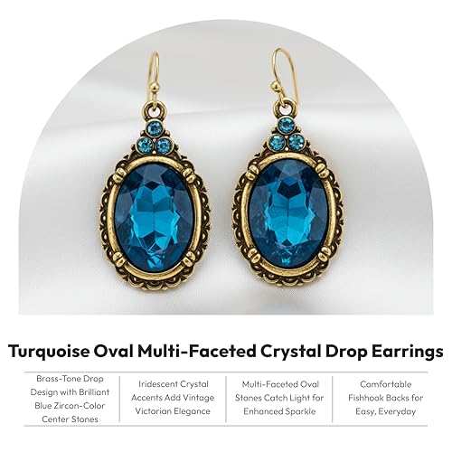 1928 Jewelry "Victorian" Oval Multi Faceted Drop Earrings