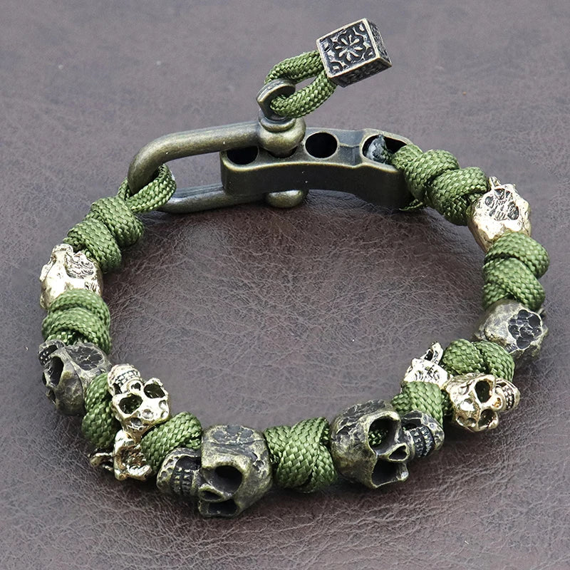 Woven In Skulls Vintage Gothic Bracelet