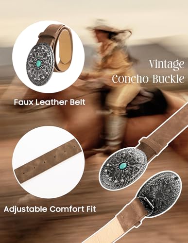 Scarlet Darkness Western Belt For Women Leather Cowgirl Belt With