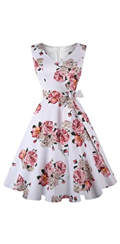 Dressever Women's 50s 60s Vintage Sleeveless Dress | Cocktail Party Dress with Pockets;Anniversary dress;Halloween dress;Christmas dress;Work dress