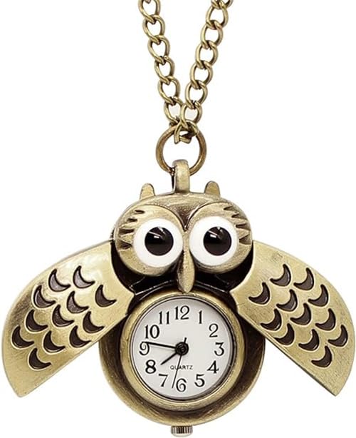AKOAK 1 Pack Vintage Owl Pocket Watch
