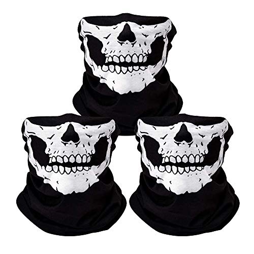 ZKSM 3Pcs Breathable Face Masks Skull Mask Seamless Balaclava Mask Headwear Scarf