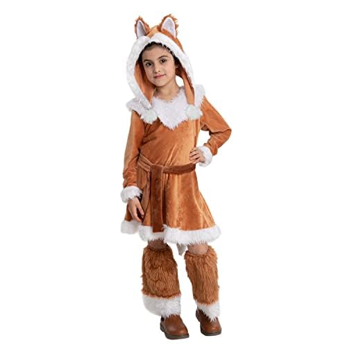 Spooktacular Creations Halloween Fox Costume for Girls, Kids Fox Costume Child for Halloween Dress Up, Jungle-themed Party