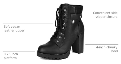 DREAM PAIRS Women's Lace up Combat Ankle Booties Shoes