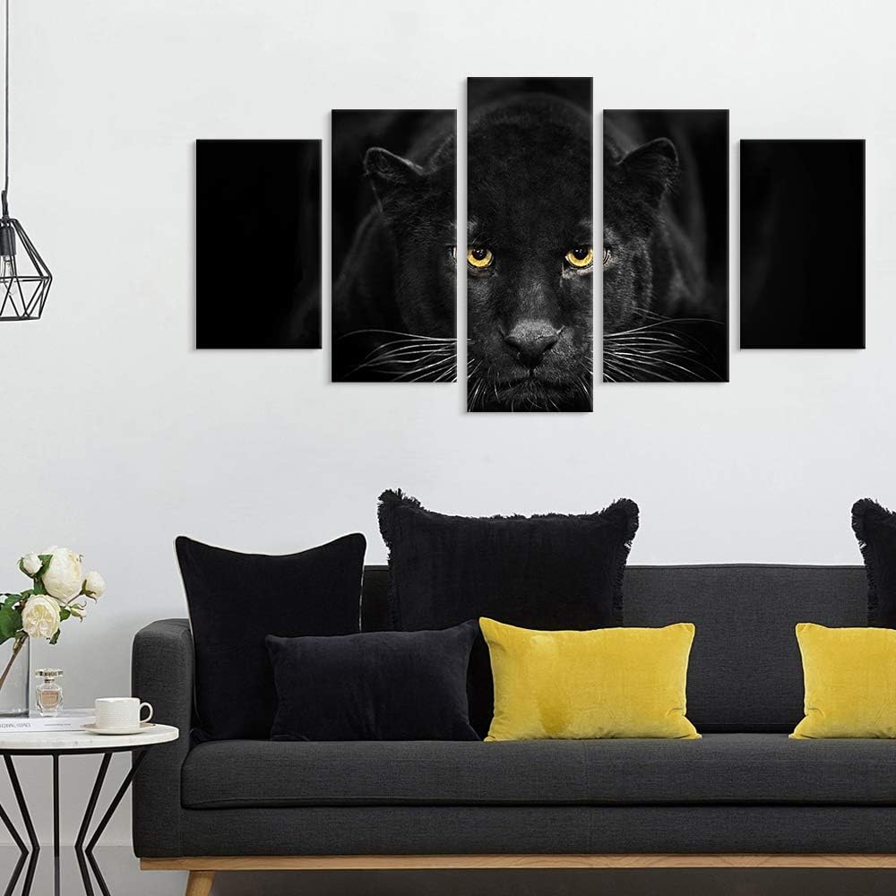 Black Panther 5-Piece Modern Canvas Wall Art