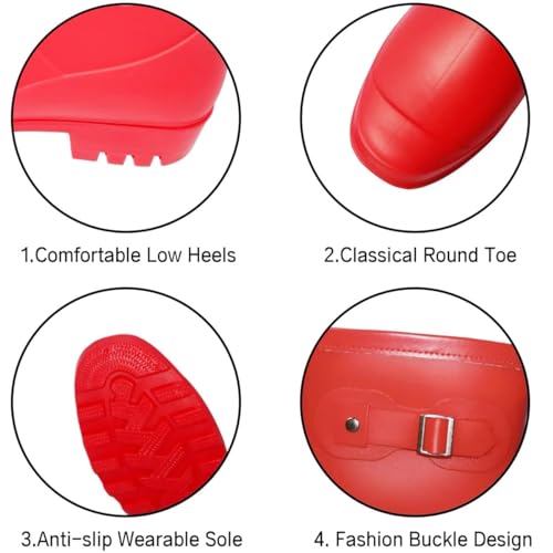 Women's Mid Calf Rain Boots Waterproof Fashion Shoes