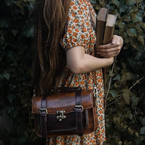 Vintage PU Leather Satchel Crossbody for Women