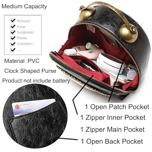 PVC Clock-Shaped Crossbody Handbag
