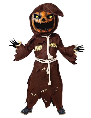 Spooktacular Creations Scary Scarecrow Costume for Kids, Halloween Costume for Boys w/Pumpkin Head, Pumpkin Outfit for Boys Main image