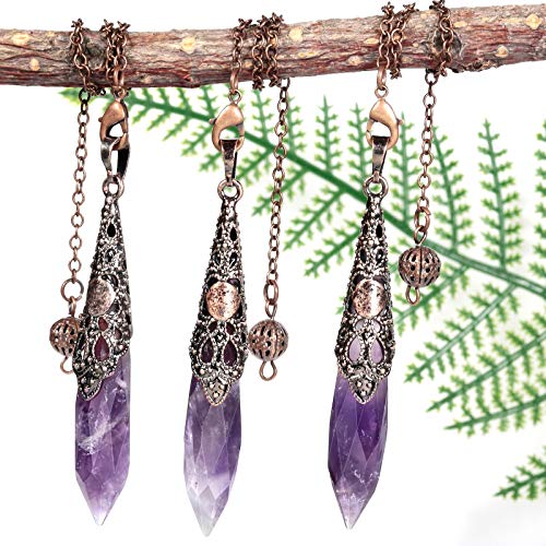 Rockcloud Crystal Stone Dowsing Pendulum Chakra Crystal Point Pendulum