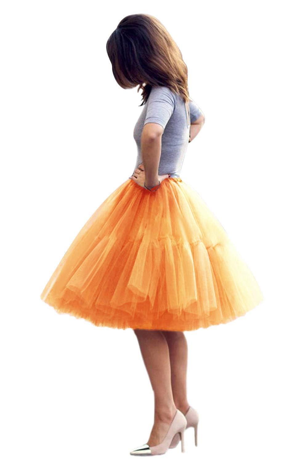 BABYONLINE D.R.E.S.S. Women Tutu Skirt Knee Tulle Skirt Petticoat Skirts Crinoline Rockabilly Tutu Skirts Slip