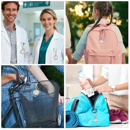 Balacoo Clip On Pocket Watch: Nurses Watches for Women, Portable Badge