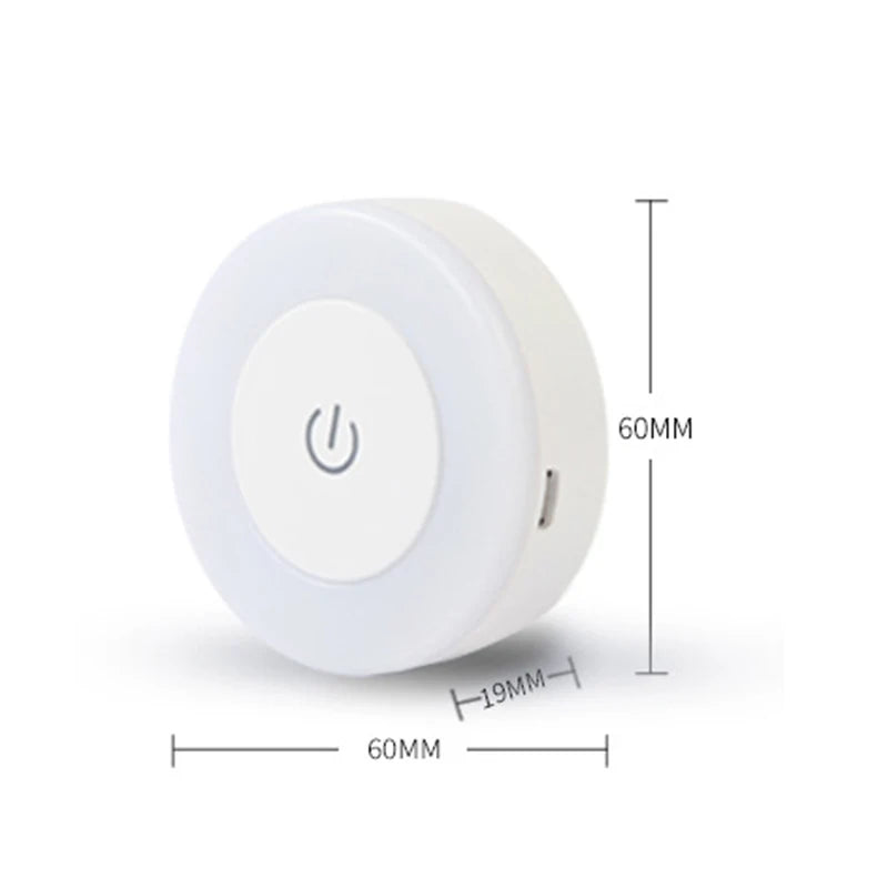 Energy Saving LED Touch Sensor Night LED Light Room Aisle Bedroom Round Portable Night Lamp Secondary image