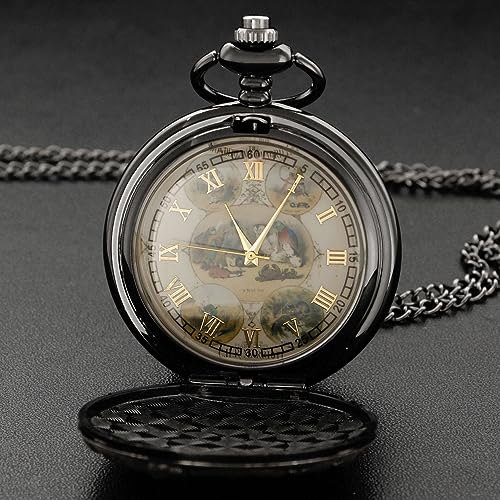 Nostalgia Movie Theme Design Alloy Quartz Pocket Watch with Necklace C