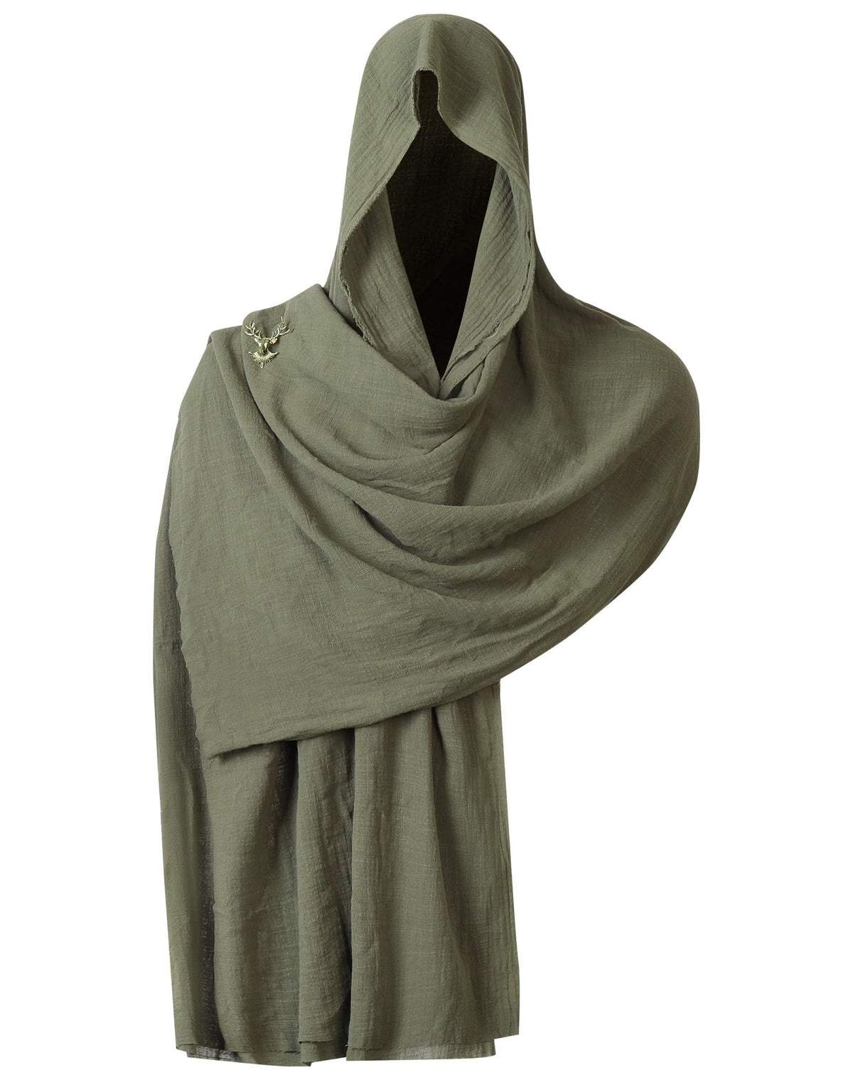 Berenlu Renaissance Hooded Cowl for Men, Medieval Costume Shawl