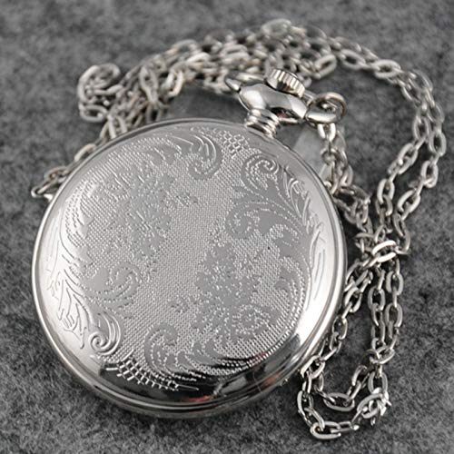 Quartz Beautiful Peony Bird Enamel Painting Steampunk Silver Pocket Wa