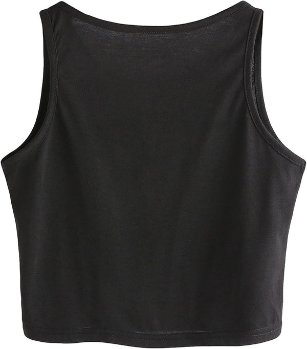 Remidoo Crop Tops for Women Casual Cropped Tank Top Summer Sleeveless Shirts