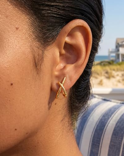 Gold Earrings for Women Trendy,14K Gold Stud Earrings Dainty Earrings Simple Minimalist Gold Earrings Hypoallergenic Earring for Women Gifts Secondary image