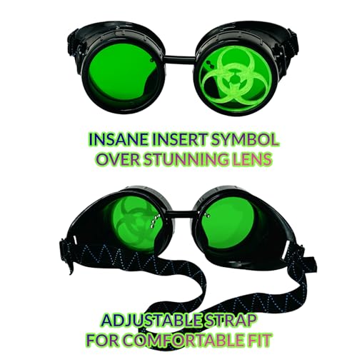 Green Lens Mad Scientist Steampunk Cosplay Goggles Secondary image
